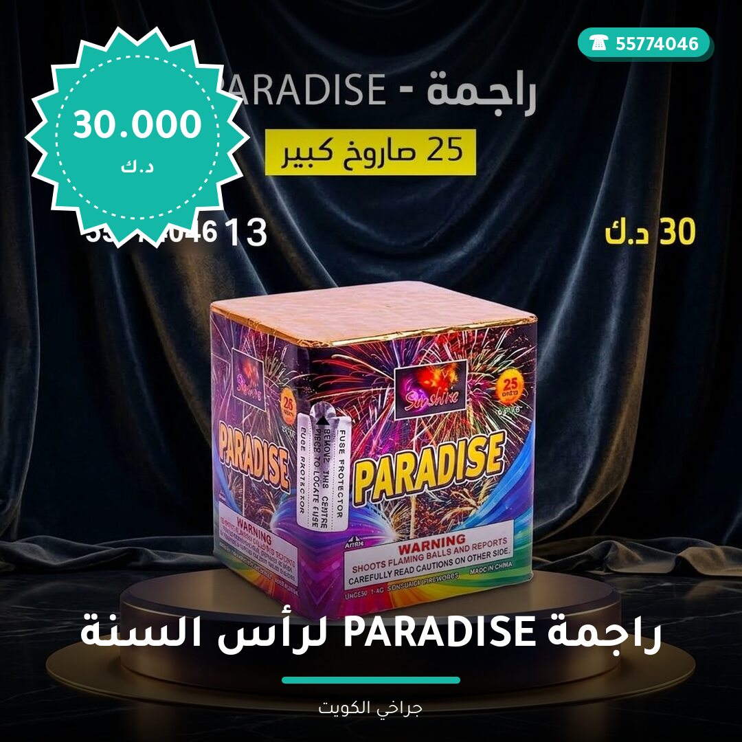 راجمة PARADISE لرأس السنة: السعر والمواصفات الكاملة